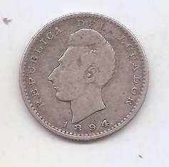 ECUADOR DEL AÑO 1894 DE 2 DECIMAS